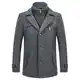 KUDORO Herren Wintermantel Wolle Kurzmantel Herren Wollmantel Mittellang Peacoat Herren Casual Slim Fit für Business Freizeit(Grau2,M)