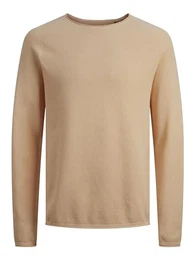 Male Strickpullover mit Rundhals Einfarbig Strickpullover mit Rundhals