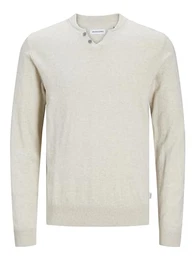 Male Strickpullover mit Rundhals Einfarbig Strickpullover mit Rundhals