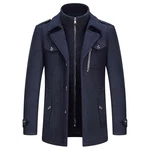 KUDORO Herren Wintermantel Kurzmantel Peacoat Casual Marineblau