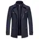 KUDORO Herren Wintermantel Wolle Kurzmantel Herren Wollmantel Mittellang Slim Fit für Business Freizeit Peacoat Herren Casual(Marineblau1,M)