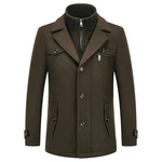 KUDORO Herren Wintermantel Kurzmantel Peacoat Casual Slim Fit für Business Freizeit Grüne Armee