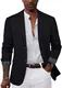 GRACE KARIN Lässiger Blazer für Herren, Anzugjacken, 2 Knöpfe, leicht, Sportmäntel, B Schwarz, L