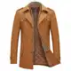 KUDMOL Herren Wintermantel Wolle Kurzmantel Stehkragen Wollmantel Mittellang Slim Fit für Business Freizeit Peacoat(Kamel,M)