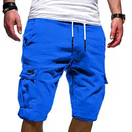 Cargo Shorts Herren Baumwolle Chino Shorts Herren Stretch Kurze Hosen Sommer Bermuda Short Freizeithose mit Taschen Sommerhose Kordelzug Herrenshorts Carghose