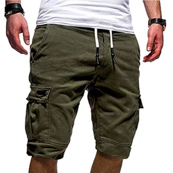 Cargo Shorts Herren Chino Short Freizeithose Dunkelgrün/Khaki