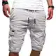Cargo Shorts Herren Baumwolle Chino Shorts Herren Stretch Kurze Hosen Sommer Bermuda Short Freizeithose mit Taschen Sommerhose Kordelzug Herrenshorts Carghose