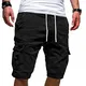 Cargo Shorts Herren Baumwolle Chino Shorts Herren Stretch Kurze Hosen Sommer Bermuda Short Freizeithose mit Taschen Sommerhose Kordelzug Herrenshorts Carghose