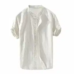 Bluse Herren Leinen Hemd ärmeln Mit Revers Herrenhemd Modische Herren Hemden Hawaii Shirt Hemdkragen Einsatz Herren Hawaiihemd Freizeit