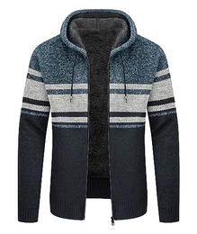 Sweatjacke Gefüttert Herren Fleece Hoodie Herren Hoody mit Kapuze Kapuzenpullover für Herren mit Reißverschluss Strickjacken für Herren Winter Sweatjacke Herren mit Kapuze