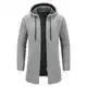 KUDORO Strickjacke Herren Cardigan Lang Trachtenjacke Kapuze mit Kapuze Gestrickt Pullover Hoodie Wintermantel Winterjacke Fleecejacke Sweatjacke Feinstrick(Gräulich1,M)