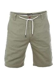 Leinen Shorts Herren Sommer Regular Fit RIVOliver Kurze Hosen Bermuda Knielang Einfarbig, Größe:M, Farbe:Ivy Olive