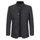 Allthemen Wintermantel Herren Kurzmantel Slim Fit Mantel mit Stehkragen Wolle Warm Wollmantel Business Freizeit Grau L