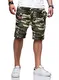 JMIERR Cargo Shorts Herren Baumwolle Chino Shorts Herren Sommer Freizeit Chino Stretch mit Taschen Tarnfarbe Apricot S