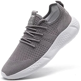 Herren Sneaker Laufschuhe Sportschuhe Straßenlaufschuhe Turnschuhe Atmungsaktive Leichtgewichts Outdoor Gym Fitness Schuhe,Hellgrau,EU 41