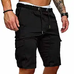 Cargo Shorts Herren Baumwolle Chino Shorts Herren Stretch Kurze Hosen Sommer Bermuda Short Freizeithose mit Taschen Sommerhose Kordelzug Herrenshorts Carghose