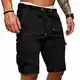 Cargo Shorts Herren Baumwolle Chino Shorts Herren Stretch Kurze Hosen Sommer Bermuda Short Freizeithose mit Taschen Sommerhose Kordelzug Herrenshorts Carghose