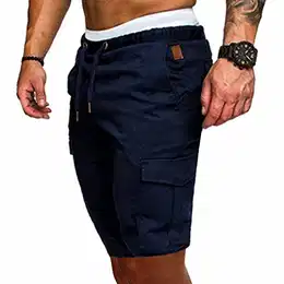 Cargo Shorts Herren Baumwolle Chino Shorts Herren Stretch Kurze Hosen Sommer Bermuda Short Freizeithose mit Taschen Sommerhose Kordelzug Herrenshorts Carghose