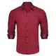 HISDERN Hemd Herren Burgundy Rot Freizeithemd Formelle Businesshemden Freizeithemden Langarm Hemd Klassisch Regular Fit Hemden M