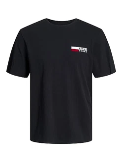 JACK & JONES T-Shirt 'JJCorp' rot / schwarz / weiß