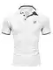 Amaci&Sons Herren Poloshirt Basic Kontrast Stickerei Kragen Kurzarm Polohemd T-Shirt 5110 Weiß/Schwarz S