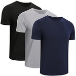 ZENGVEE 3er Pack T Shirt Herren Tshirt Set Männer True Classic Basic Arbeits Kurzarm Atmungsaktive Men Sport Trainings Fitness Lässige (517) Schwarz/Grau/Marineblau (517-Black Grey Navy-M)