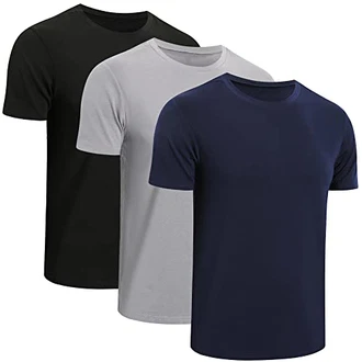 ZENGVEE 3er Pack T Shirt Herren Tshirt Set Männer True Classic Basic Arbeits Kurzarm Atmungsaktive Men Sport Trainings Fitness Lässige (517)