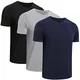ZENGVEE 3er Pack T Shirt Herren Tshirt Set Männer Schwarz True Classic Baumwoll Basic Arbeits Kurzarm Atmungsaktive Men Sommer Baumwolle Sport Trainings Fitness Lässige (517-Black Grey Navy-M)