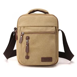 Schultertaschen Herren Handtasche mit Viele Taschen Umhängetasche Große Kapazität Seitentasche Reisetasche Canvas Tablette Schule Büchertasche für Reisen