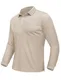 EKLENTSON Polo Langarmshirt Herren Knopf Tshirt Schnelltrocknend Sweatshirts Tennis Golf Männer Funktionsshirt (L, Khaki)