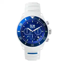 - ICE chrono White blue - Weiße Herren/Unisexuhr mit Silikonarmband - Chrono - 021424 (Medium)