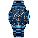 CRRJU Herren Uhr wasserdichte Chronographen Armbanduhr Edelstahlarmband Business Analog Quarzuhr mit Kalender Schwarz