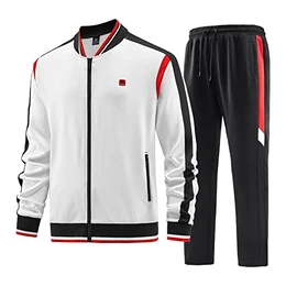Trainingsanzug Herren Fußball Traningsanzuganzug Sportanzug Freizeitanzug Sport Jogging Anzug Für Männer Trainingsanzüge Fussball Laufanzug Jogginganzug Set Weiß 140 M