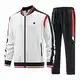 W JIANWANG Trainingsanzug Herren Fußball Traningsanzuganzug Sportanzug Freizeitanzug Sport Jogging Anzug Für Männer Trainingsanzüge Fussball Laufanzug Jogginganzug Set Weiß 140 M