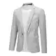 Allthemen Herren Sakko Baumwolle Stretch EIN Knopf Slim Fit Blazer Sportlich Freizeit Anzugjacke Leicht Jacke für Business Grau M