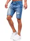 BOLF Herren Kurze Jeanshose Shorts Bermudas Jeans Short Kurze Hose Cargo Cargoshorts Destroyed Used Look Denim Stretch Freizeithose 0458 Dunkelblau M [7G7]