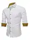 APOONABA Herren Hemd Business Hemden Langarm Freizeithemd Baumwolle Shirts Businesshemden Casual Langarmhemd Western Hemden Regular Fit Frühling Sommer Herbst Winter Weiß L