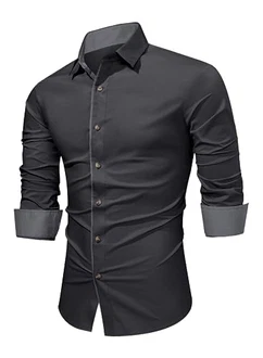 APOONABA Herren Hemd Business Hemden Langarm Freizeithemd Regular Fit