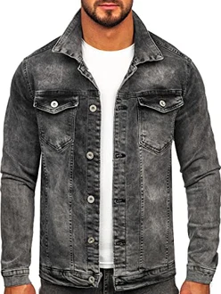 BOLF Herren Jeansjacke Übergangsjacke [4D4] Anthrazit (4D4)