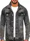 BOLF Herren Jeansjacke Übergangsjacke Trucker Jacket Jeans Denim Jacket Freizeitjacke Vintage Retro Classic Street Style Basic Casual Style 200 Anthrazit M [4D4]