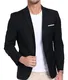 AIBUYTA Herren-Anzugjacke, schmale Passform, Blazer für Herren, Business-Anzug, Blazer, leicht, lässig, Sport, Mäntel für den täglichen Sommer, Hochzeit, Schwarz, M