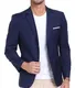 AIBUYTA Herren Anzugjacke Slim Fit 2 Knöpfe Blazer für Männer Business Anzüge Blazer Casual Sport Mäntel für Abschlussball Abendessen, Marineblau, M
