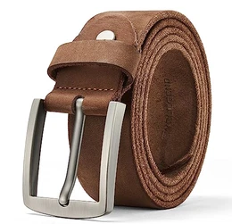 Gürtel Herren Ledergürtel Herren-gürtel Jeansgürtel Arbeitsgürtel Echtledergürtel mit Geschenkbox (Braun, Gesamtlänge 115cm)