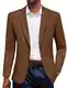 COOFANDY Lässige Herren-Blazer-Jacke, Ein-Knopf-Anzugjacken, leichter Strick-Sportmantel, Braun, M