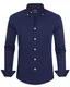 J.VER Herren Hemd Unifarben Stretch Langarm Männer Hemden Regular Fit Herrenhemden Freizeithemden Bügelleichtes Businesshemd Anzug Hemd,Button Down Kragen Marineblau,M