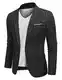COOFANDY Herren Sakko Jackett Sportmäntel Anzüge Blazer Jackett Lässige Anzugjacke, Blau, Gr. M Kariert Streifen Schwarz M