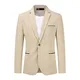 YOUTHUP Herren Sakko Slim Fit Sportlich Blazer Jackett Freizeit Business 1 Knopf Anzugsjacke, Khaki, M