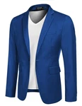 COOFANDY Herren Regular Fit Sakko Anzugjacke Business Freizeit 1 Knöpfe Himmelblau