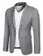 COOFANDY Sakko Herren Regular Fit Sportlich Anzugjacke mit Fliege 1 Knöpfe Blazer für Business Hochzeit Freizeit Hellgrau M