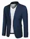 COOFANDY Herren Sakko Sportlich Freizeit Blazer Anzugjacke Herrensakko Klassisch Jacke 1 Knöpfe Einfarbig Hochzeit & Business Blau M